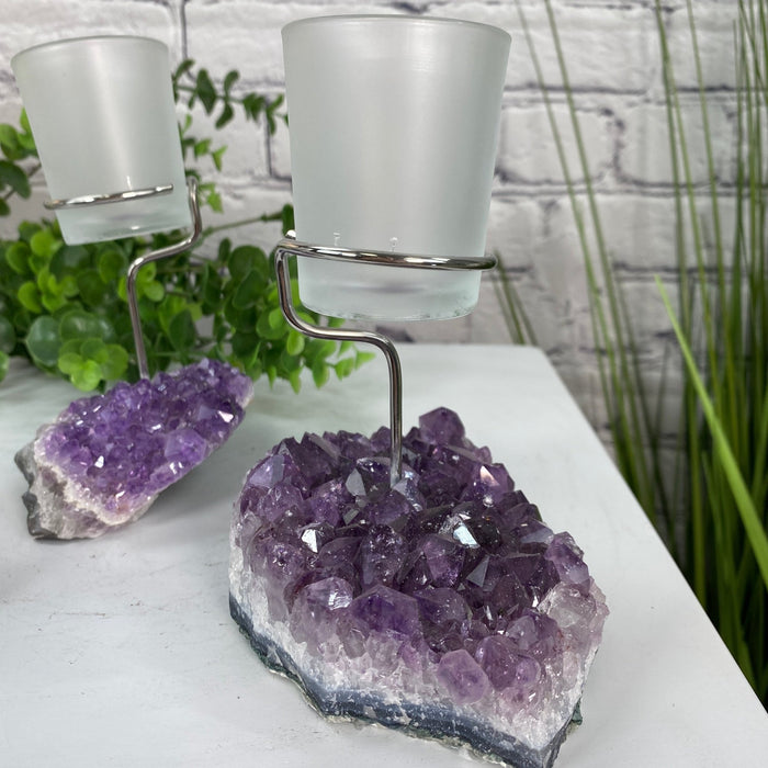 Amethyst Cluster Votive Candleholder, ~6" tall Model #5556AMTH by Brazil Gems - Brazil GemsBrazil GemsAmethyst Cluster Votive Candleholder, ~6" tall Model #5556AMTH by Brazil GemsCandleholders5556AMTH