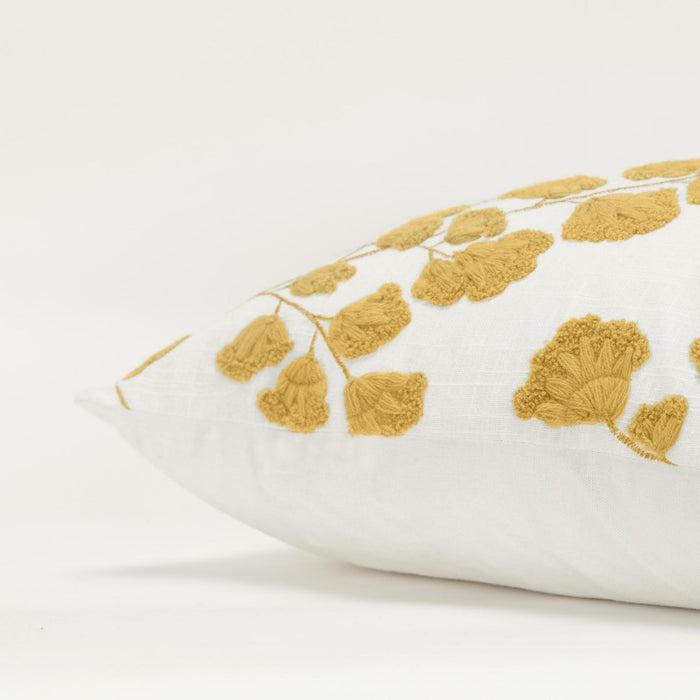 CASPERSEN GOLD BOTANICAL MODERN FARMHOUSE THROW PILLOW