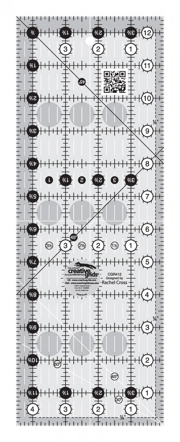Creative Grids - Quilt Ruler 4-1/2in x 12-1/2in