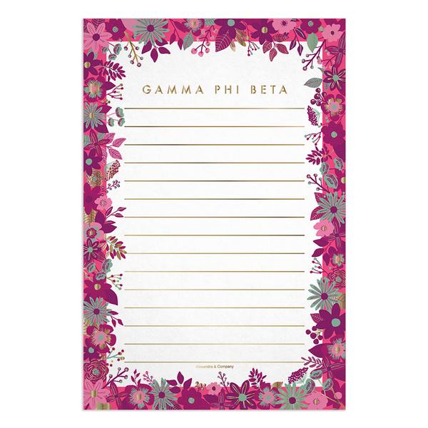 Gamma Phi Beta Floral Notepad - CLEARANCE