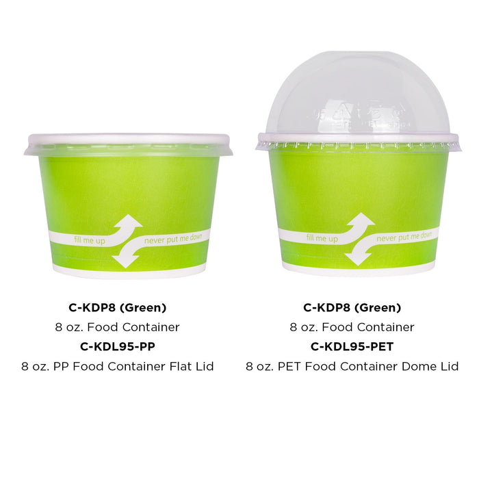 Karat 8oz Food Containers - Green (95mm) - 1,000 ct, C-KDP8 (GREEN)
