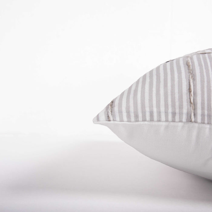 MOURIDSEN GREY STRIPE MODERN INDUSTRIAL THROW PILLOW
