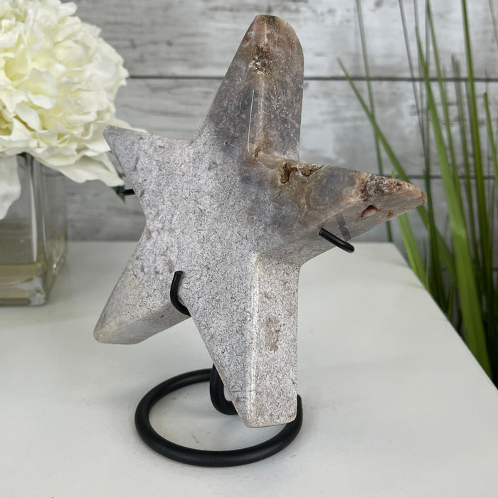 Pink Amethyst Star on a Metal Stand 7" Tall #5746-0008 by Brazil Gems - Brazil GemsBrazil GemsPink Amethyst Star on a Metal Stand 7" Tall #5746-0008 by Brazil GemsStars5746-0008