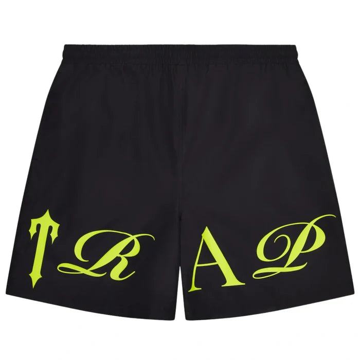 Spodenki Trapstar Script Shell Shorts - Black/Slime TRAPSTAR Spodnie