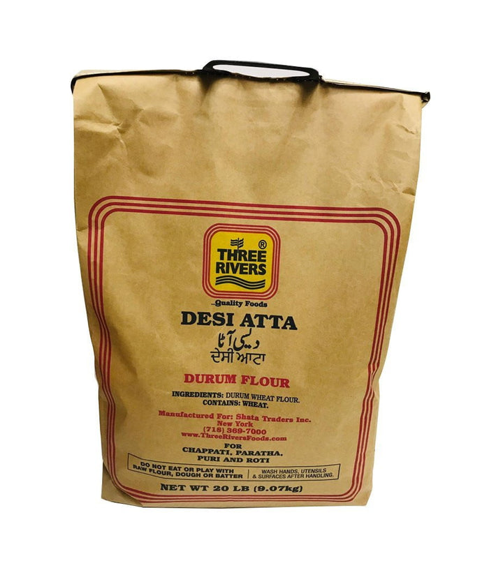THREE RIVERS - Desi Atta - 20 Lbs - Daily Fresh Grocery