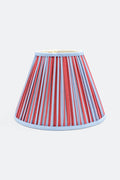 10” Pleated Empire Lampshade — Blockprint in Red and Blue