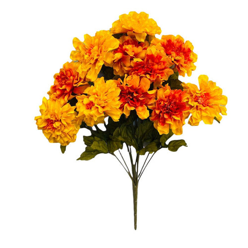 17.5'' Marigold Flower Bush ( FBM196-Orange/Yellow ) INT881