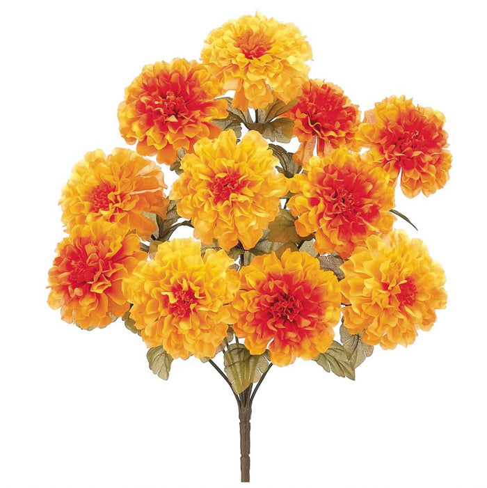 17.5'' Marigold Flower Bush ( FBM196-Orange/Yellow ) INT881
