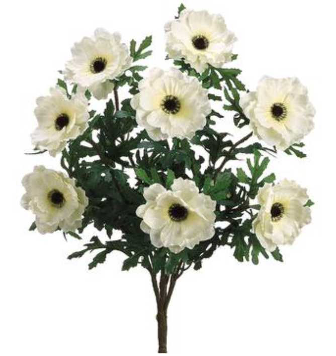 20'' WAVE ANEMONE BUSH ( FBA414-Cream )