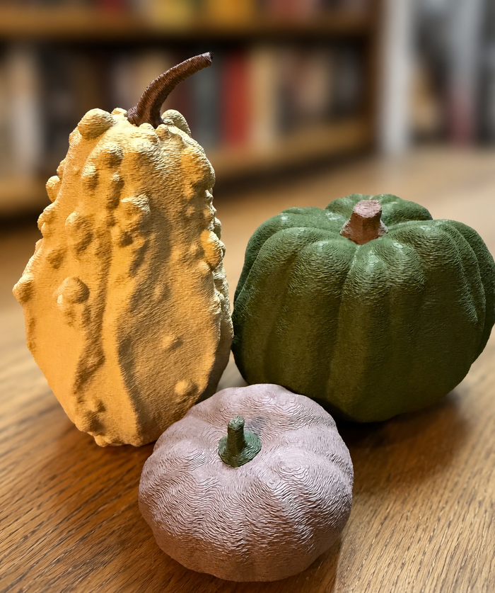 3 Decorative Pumpkins | Autumn Halloween Home Decor | 3D Printed