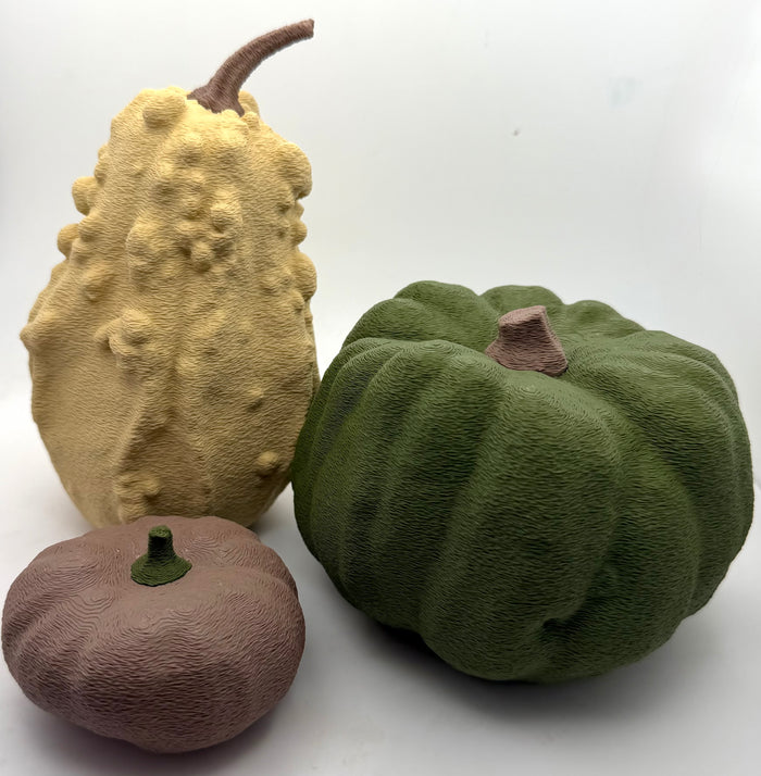 3 Decorative Pumpkins | Autumn Halloween Home Decor | 3D Printed