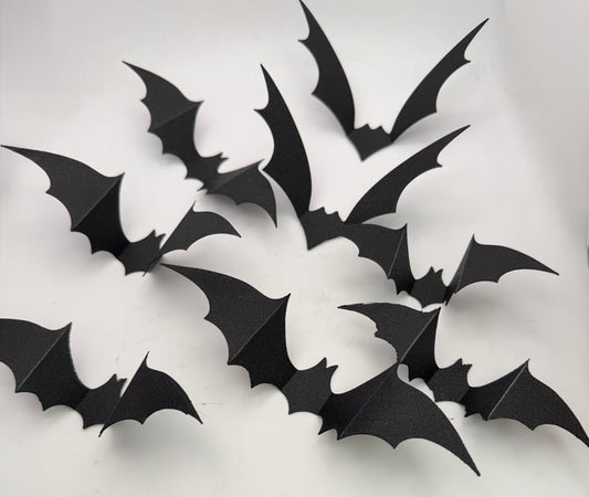 3D Flying Bats Wall Decorations | Halloween Gothic Decor | Adhesive Included