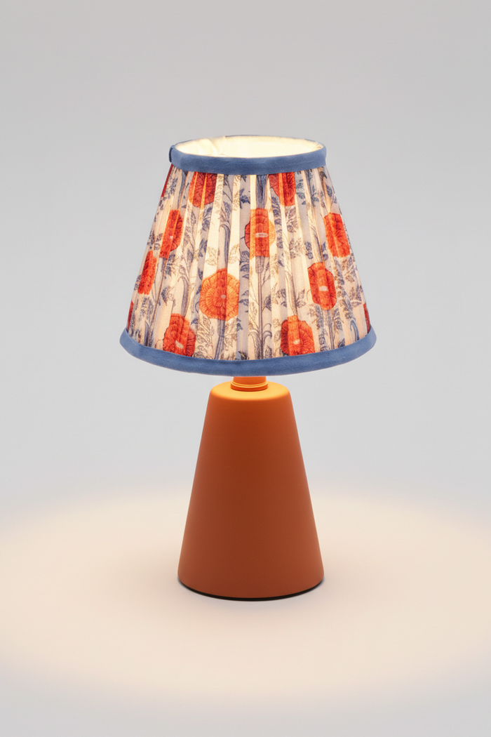 6'' Mini Pleated Lampshade —  Blockprint in Araminta Red
