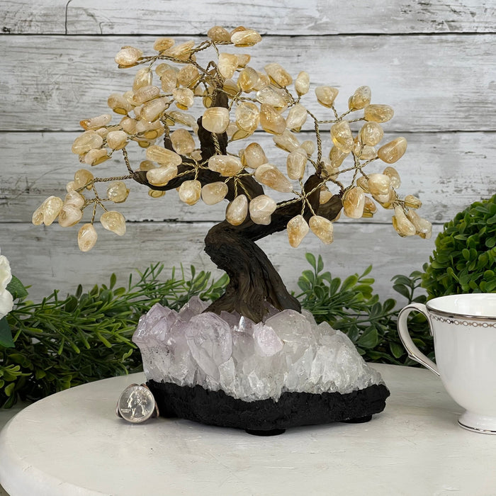 Citrine 9" Tall Handmade Gemstone Tree on a Crystal base, 120 Gems #5403CITR - Brazil GemsBrazil GemsCitrine 9" Tall Handmade Gemstone Tree on a Crystal base, 120 Gems #5403CITRGemstone Trees5403CITR