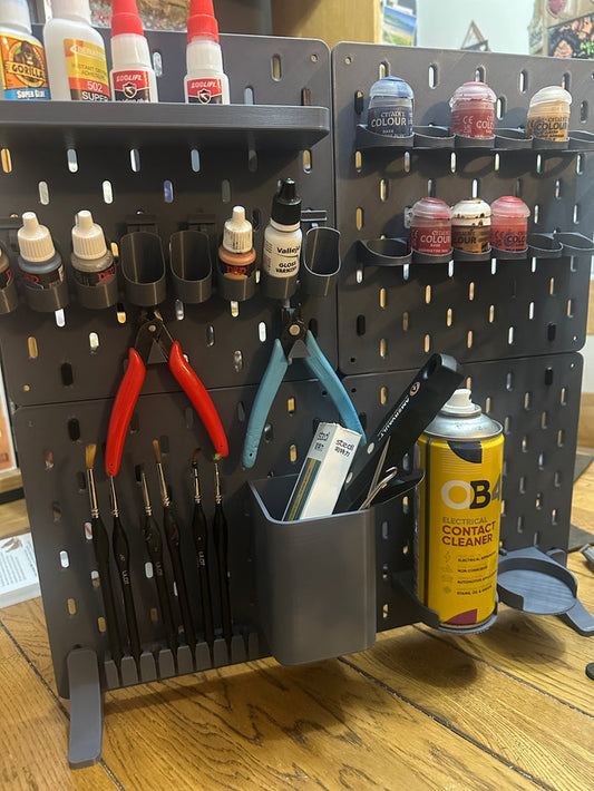 Accessory Starter Bundle for Modular Pegboard Paint Station – UK Delivery Included