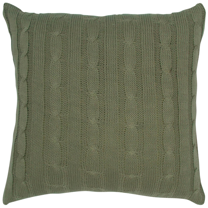 ALS GREEN CABLE KNIT URBAN FARMHOUSE THROW PILLOW