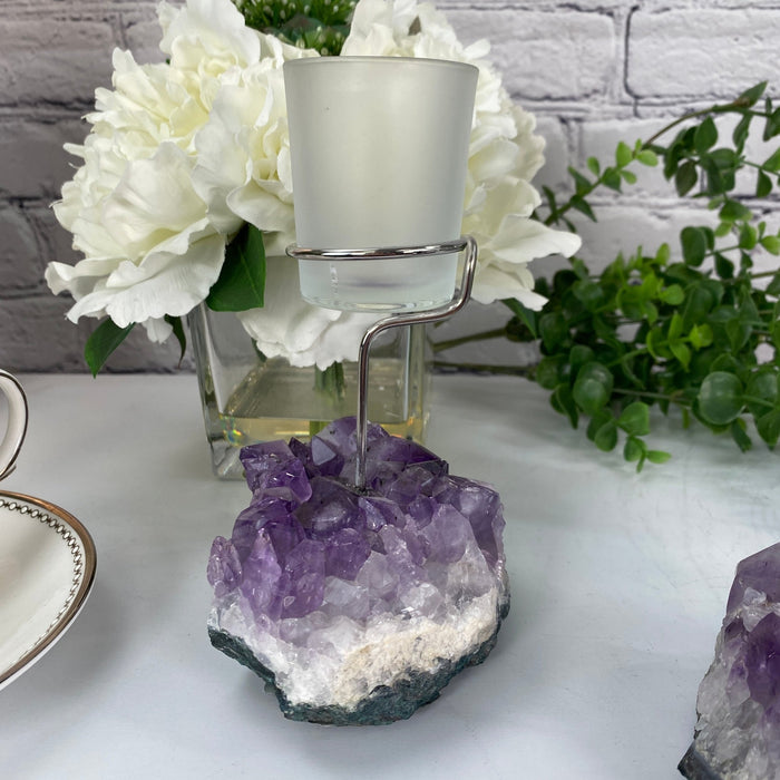 Amethyst Cluster Votive Candleholder, ~6" tall Model #5556AMTH by Brazil Gems - Brazil GemsBrazil GemsAmethyst Cluster Votive Candleholder, ~6" tall Model #5556AMTH by Brazil GemsCandleholders5556AMTH