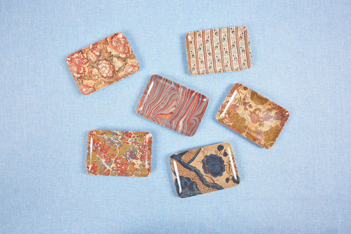 Antique Wallpaper Valet Trays, Asst