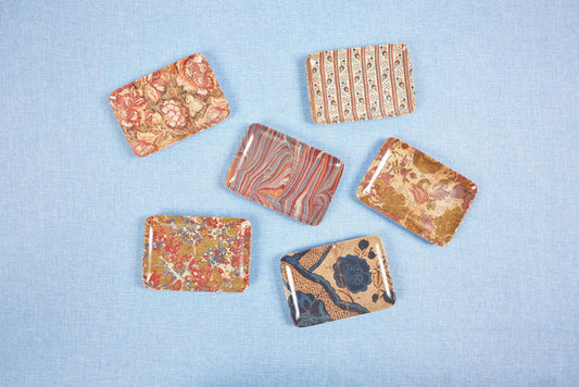Antique Wallpaper Valet Trays, Asst