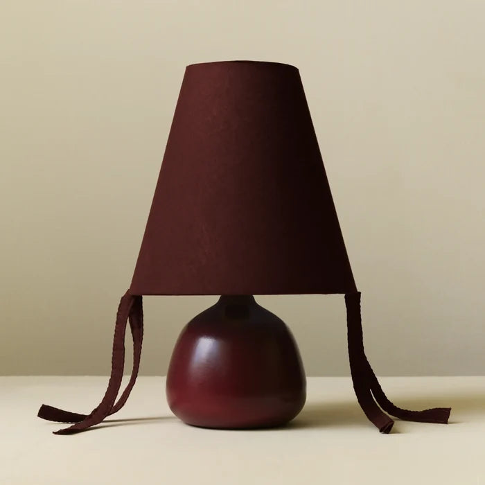 Appenzell Petite Red Burgundy Bows Table Lamp
