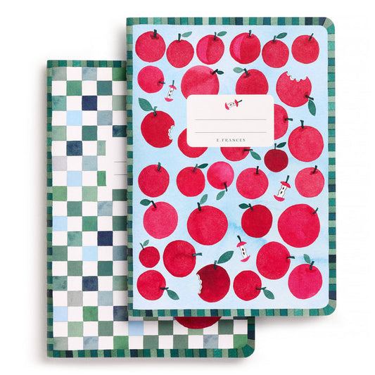 Apple a Day Set of Two Stitched Notebooks Journals