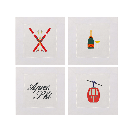 Apres ski Embroidered Napkin set