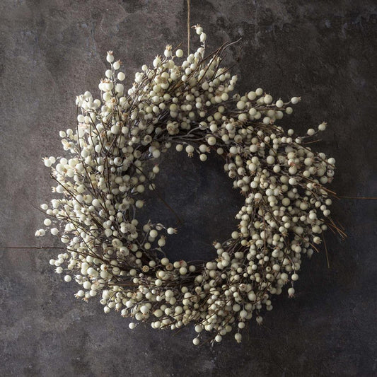 Artificial Berry Wreath, Cream