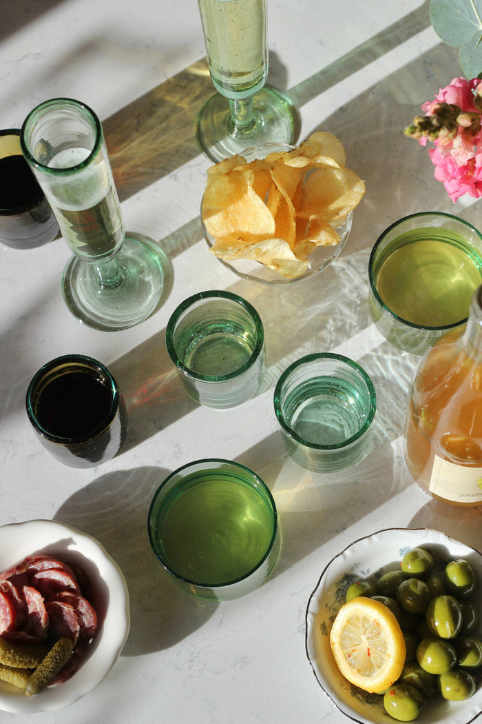 Artisan Made Champagne Flute - Handblown, Recycled Glass