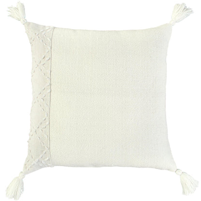 ASMUSSEN IVORY/IVORY COLOR BLOCK MODERN INDUSTRIAL THROW PILLOW
