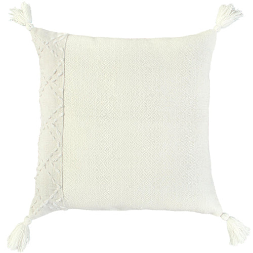 ASMUSSEN IVORY/IVORY COLOR BLOCK MODERN INDUSTRIAL THROW PILLOW