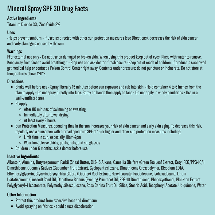 Bask SPF 30 Mineral Non-Aerosol Spray - Reef Safe Sunscreen