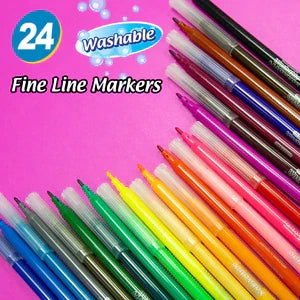 BAZIC 24 Fine Line Washable Watercolor Markers Sold in 24 Units
