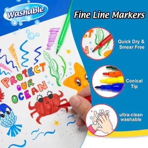 BAZIC 24 Fine Line Washable Watercolor Markers Sold in 24 Units