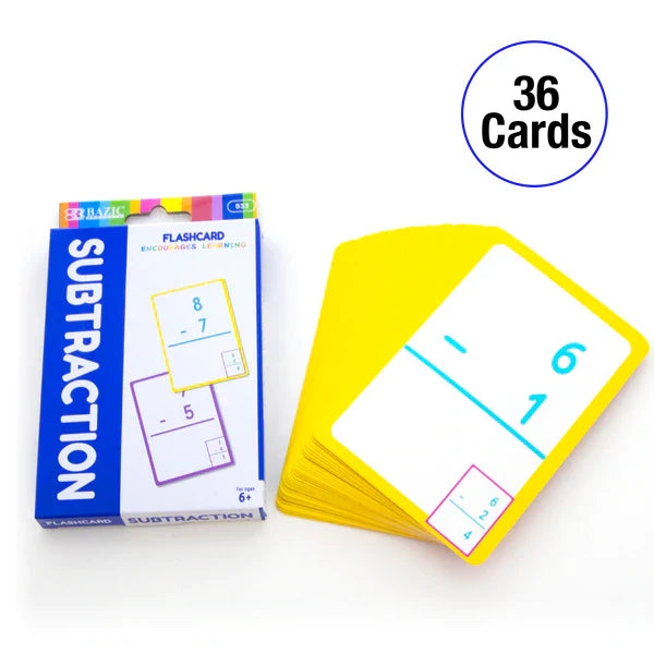 BAZIC Subtraction Flash Cards (36/Pack) Sold in 24 Units