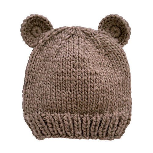 Bear Beanie | Acrylic Hand Knit Kids Hat