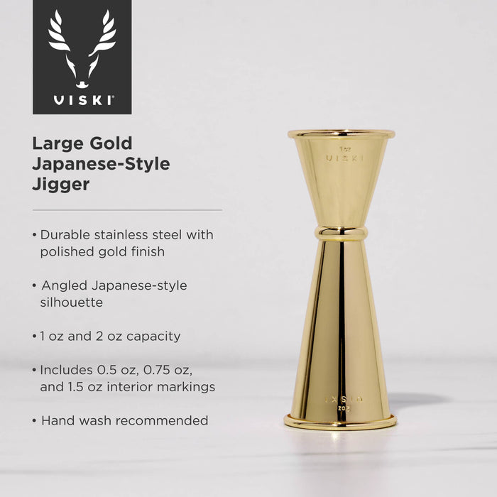 Belmont™ Large Gold Plated Japanese Style Makoto Jigger