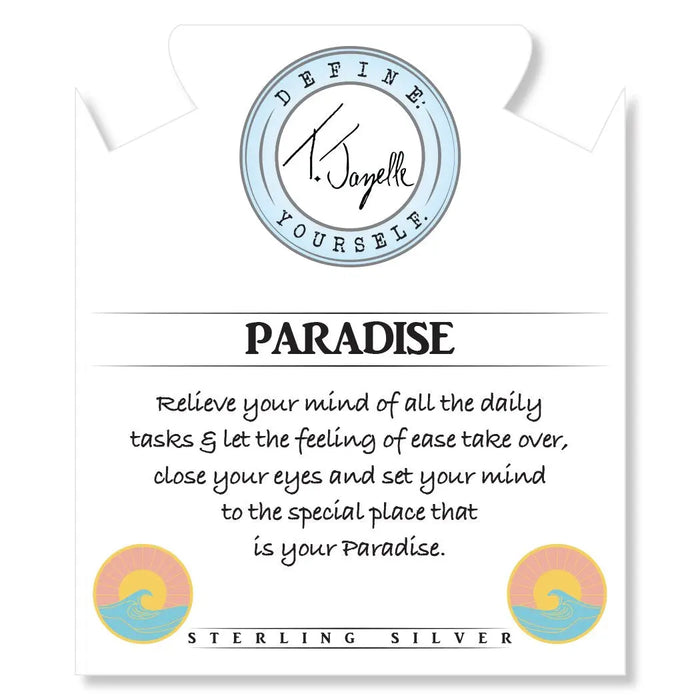 Blue Aquamarine Stone Bracelet with Paradise Sterling Silver Charm