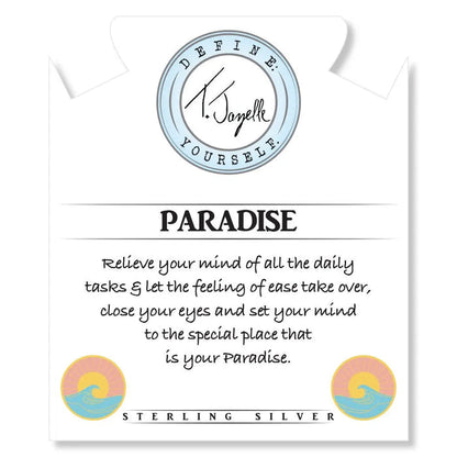 Blue Aquamarine Stone Bracelet with Paradise Sterling Silver Charm