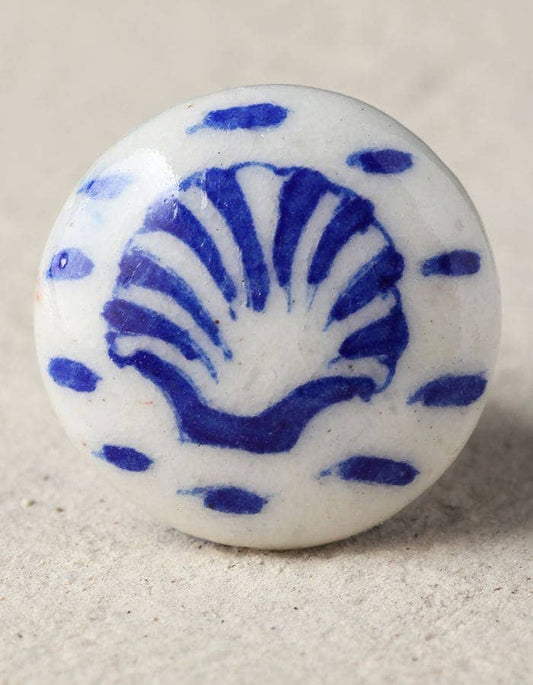 Blue design hand-painted Ceramic Cabinet knob