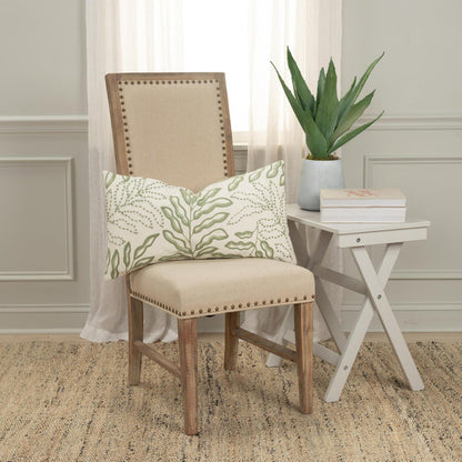 BORG GREEN BOTANICAL  MODERN FARMHOUSE THROW PILLOW