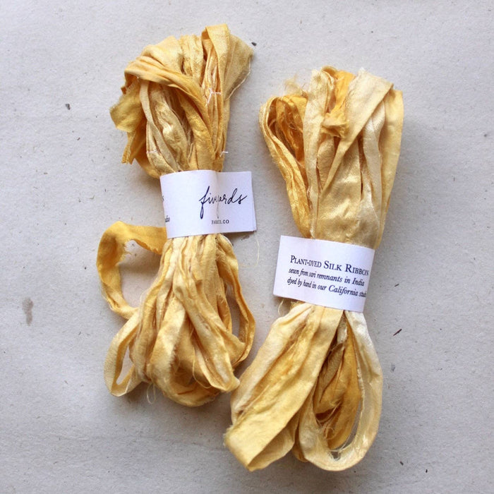 Botanically dyed silk ribbon spring 2024