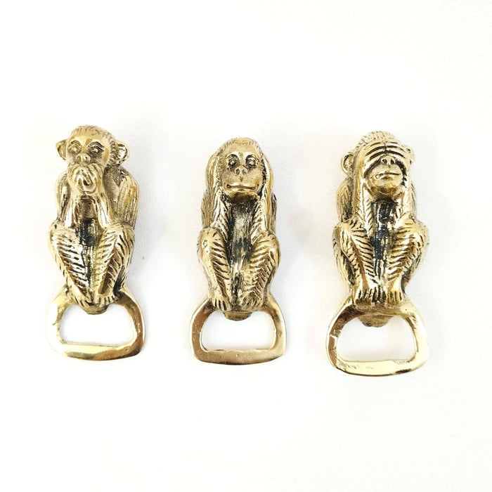 Bottle Opener Monkeys 8 x 3,5 x 3 cm - Solid Brass