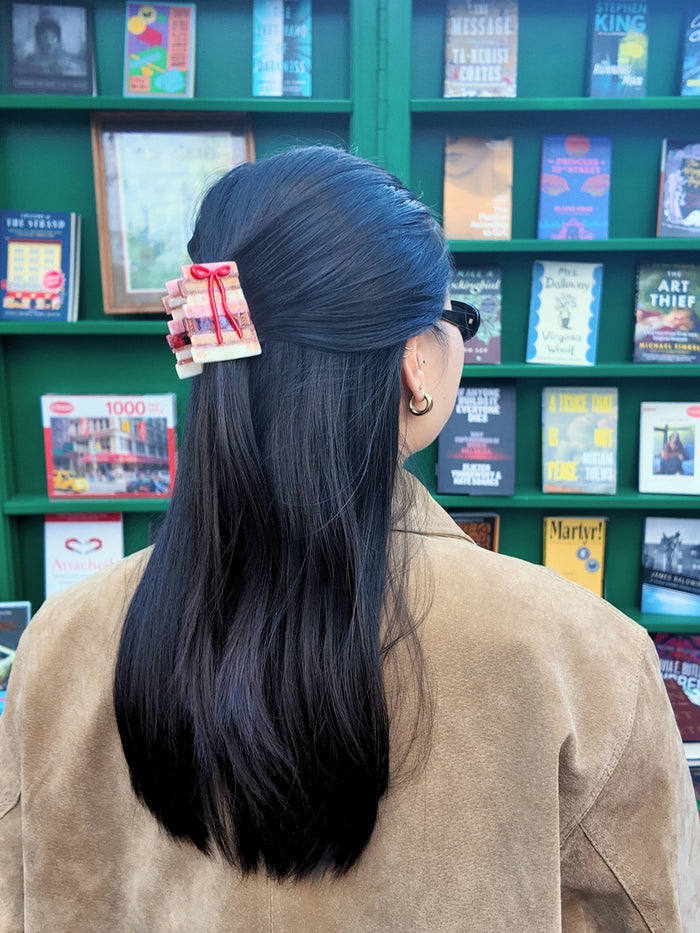 Bow Book Hair Claw Clip
