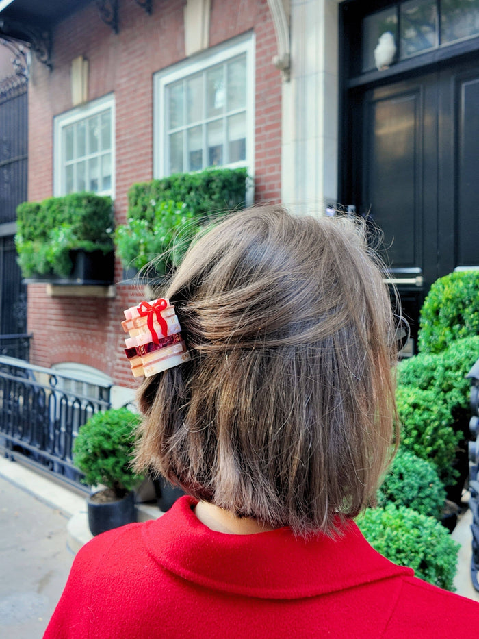 Bow Book Hair Claw Clip