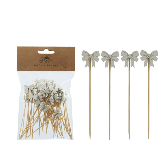 Bow Handle Bamboo Picks (Set of 50)