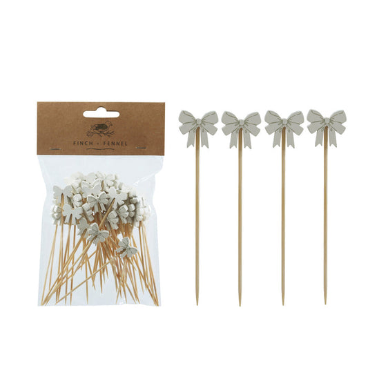 Bow Handle Bamboo Picks (Set of 50)