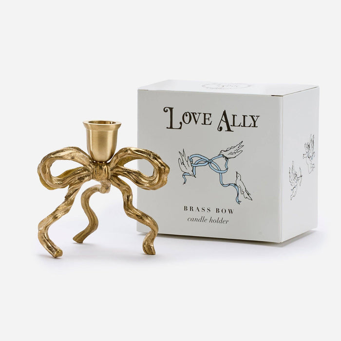 Brass Bow Candle Holder