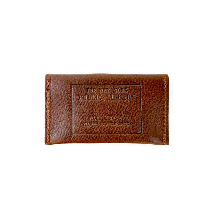 Brown Leather NYPL Stamp Card Case - The New York Public Library Shop