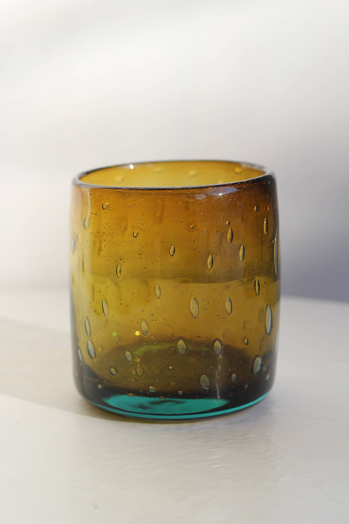 Bubble Rocks Glass - Handblown, Recycled Glass Tumbler