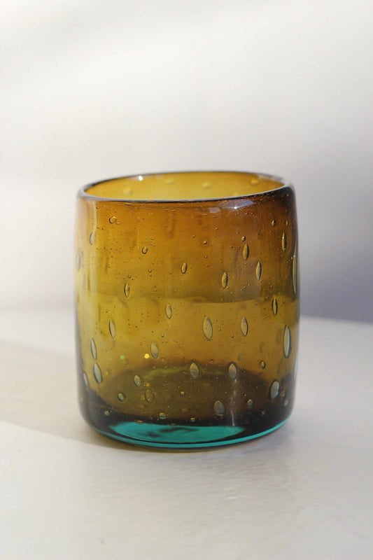 Bubble Rocks Glass - Handblown, Recycled Glass Tumbler